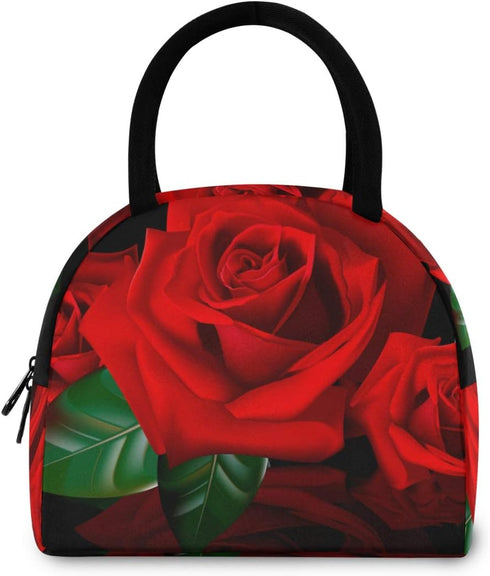 Red Rose Lunch Bag Tote Bag Lunch Bag for Women Lunch Box Insulated Lunch Container...