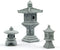 3 PCS Miniature Figurines Stone Pagoda Lantern Garden Statues Tiny Home Kit Meditation Accessories for Zen Garden Home Decor Yard Decorations Outd...