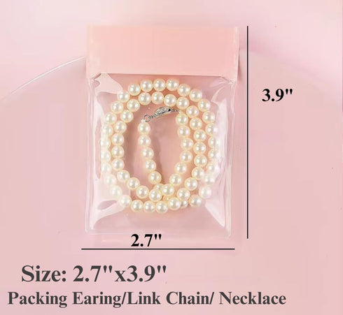 25 PCS Anti Tarnish Jewelry Bags, EVA Plastic Packing Bags, Transparent Sealable Pouches Ziplock Storage Bags, Resealable Poly Bags for Holding Je...