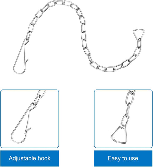 Toilet Handle Chain Stainless Steel Toilet Flapper Lift Chain Replacement Fits Most Toilet Flappers (Silver, 3 Pieces)...