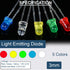 250PCS LED Diode 3mm LED Light Emitting Diode 2pin RoundIn-line LED Bead Assembly Mix Color (Red, Yellow, Blue, Green and White 5 Colors)...