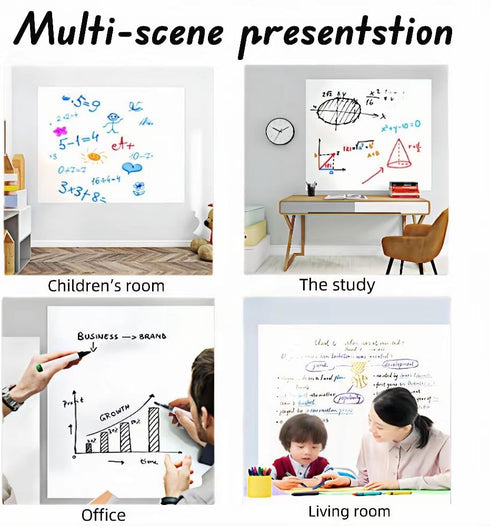 Chalkboard Wall Sticker Blackboard Decor PVC Self Adhesive DIY Removable Reusable Erasable Wallpaper for Door Fridge (White)...