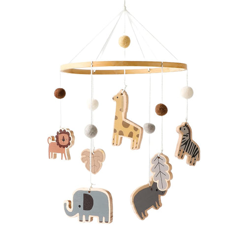 Jungle Animals Crib Mobile - Baby Mobile for Crib - Woodland Nursery Room Decor - Handmade Baby Gifts Nursery Mobiles for Baby Boys & Girls (Zoo M...