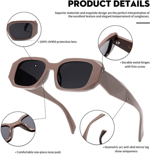 Trendy Rectangle Sunglasses Womens Men Fashion Classic Sun glasses Retro Shades...