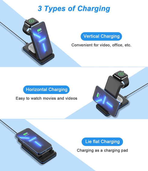 3 in 1 Multi-Function Wireless Charger Stand...
