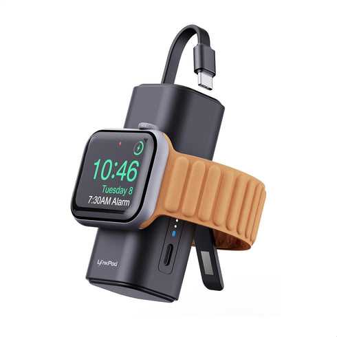 iWALK Portable Apple Watch Charger: 5000mAh 15W Fast Charging iWatch Power Bank Built-in USB-C Cable, Travel Battery Pack Accessories for Apple Wa...
