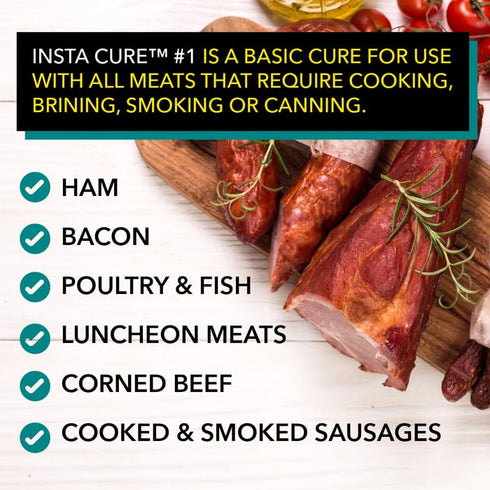 Insta Cure #1, 1 Lb Pink Curing Salt, Prague Powder, Quick Cure For Meat, Sausage, Ham, Bacon, Made In USA - The Sausage Maker®...