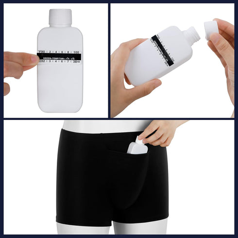 Jiuguva 13 Pcs Urine Test Complete Kit Includes 1 Lining Pocket Boxer Briefs 2 Portable Empty Urine Temperature Bottle 10 Adhesive Temperature Str...