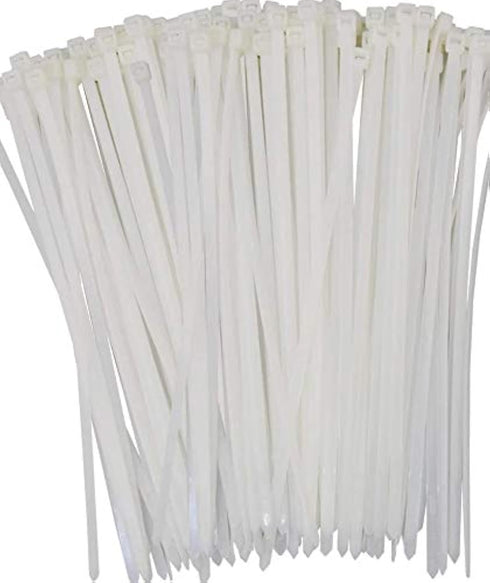 Fixson Multi-Purpose Self-Locking Cable Ties Nylon Zip Wire Tie-Wraps (100 Piece) 8-Inch Cable-Tie Color Natural (45-LB Strength)...