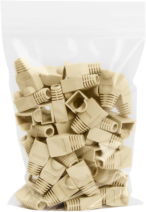 Cmple 50-Pack RJ45 Strain Relief Boots, RJ45 Boots for Cat6, Cat5e Ethernet RJ45 LAN Cable Connector Boots Cover - 50 PCS, Ivory...