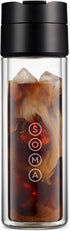 SOMA Double Wall Glass Tea and Coffee Cold Brew Bottle, Black, 12oz (SM18501K)...