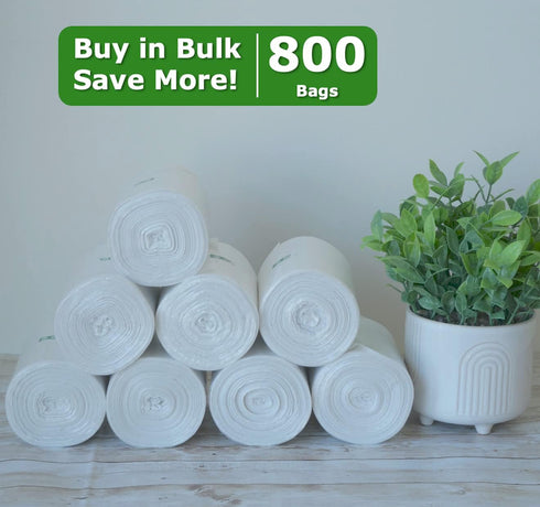 Small Trash Bags 2-4 Gallon Clear Garbage Bags (800 Count) CCLINERS Bulk Bathroom Trash Bags fits 2 Gallon 3 Gallon 4 Gallon Wastebasket liners fo...