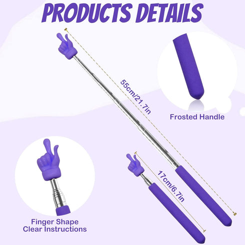2 Pcs Telescopic Teacher Pointer Stick, Extendable Pointer Teacher Pointers for Classroom, Mini Retractable Hand Pointer Finger Pointer Stick Elem...