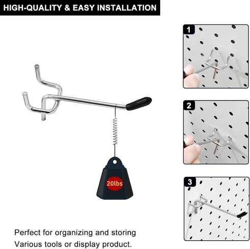 Pegboard Hooks Pegboard Accessories,2 inch,Pegboard Organizer Kit for Garage Organization,Tool Storage, 32 Pack...