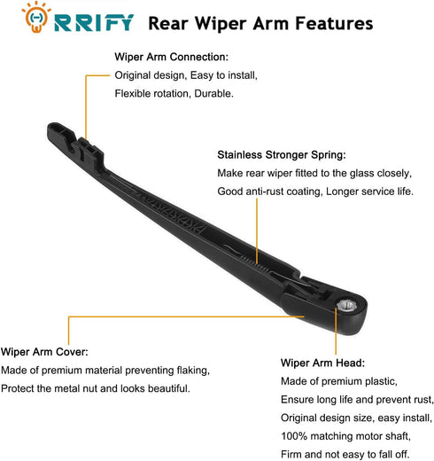 Rear Windshield Wiper Arm Blade 76720SWA003 for Honda CR-V CRV 2007-2011, for Acura MDX 2007-2020 Back Windshield Wiper Assembly 76720-SWA-003...