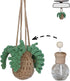 Crochet Car Air Freshener?12ml Empty Refillable Car Diffuser Bottle with Cute Potted Plants Car Mirror Hanging Accessories Car Air Hanging Fragran...