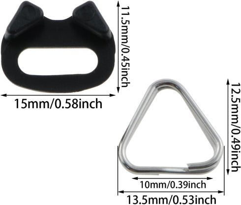 2Pairs 4PCS Stainless Steel Triangle Split Ring Stainless Steel Lug Ring Camera Strap Triangle Split Ring Adapter riangle Split Ring Hook Plastic ...