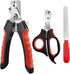 Pet Nail Clippers and Trimmers Set Safety Guard to Avoid Over Cutting Razor Sharp Blades Grooming Tool for All Small Large Dog Cat Red...
