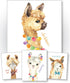 Confetti Fox Llama Nursery Wall Art Decor - 8x10 Unframed Set of 4 Prints - Kids Cute Alpaca Baby Animal Pictures Quotes - Dream Big Stand Tall Be...