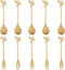 AnSaw 10-Pc Gold Mini Spoons & Forks Set, 4.7" - Stainless Steel, Leaf Handle, Ideal for Coffee,Tea, Appetizers, Tastings, Parties, Charcuterie & ...
