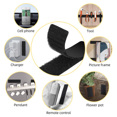 15 Sets Strips with Adhesive Heavy Duty - Strong Double Sided Tape with Hook and Loop - 1 x 4 Inch...