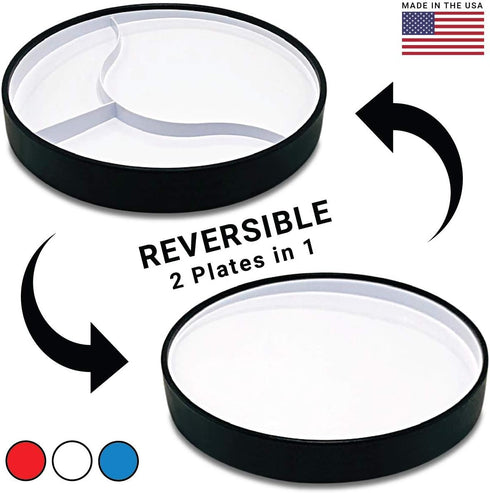 STAYnEAT Suction Plate, 2n1 Divided/Scoop Dish, Non-Slip Plate Guard, USA! White (L)...