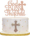 God Bless this Children Cake Topper, Rose Gold Glitter Baptism Cake Toppers for Girl Boy Christening, First Communion Baby Shower - Handmade (6.7'...
