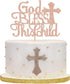 God Bless this Children Cake Topper, Rose Gold Glitter Baptism Cake Toppers for Girl Boy Christening, First Communion Baby Shower - Handmade (6.7'...