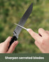 Wamery Serrated Knife Sharpener with Retractable Diamond Sharpening Rod. Repairs, Restores, Polishes Serrated or Straight Blade. Pocket Knife Shar...