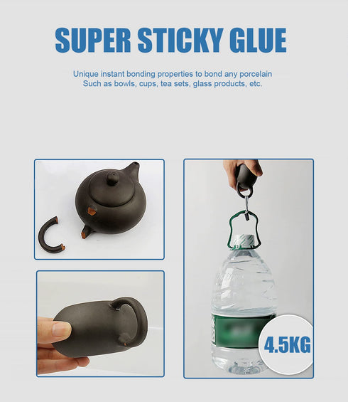 Heavy Duty Ceramic Glue, Glue for Glass, Instantly Strong Adhesive for bonding Ceramic, Glass, Pottery, Porcelain, Tile, Mug, Metal, Leather, Plas...