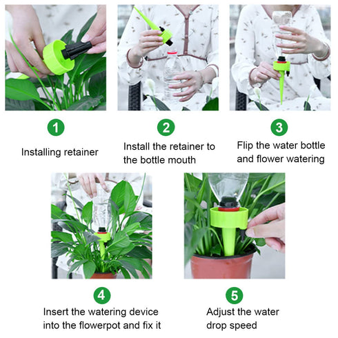 6PCS Self Plant Watering Spikes, Drip Irrigation Watering Devices with Slow Release Control Valve Switch for Indoor & Outdoor Plants Vacation Auto...