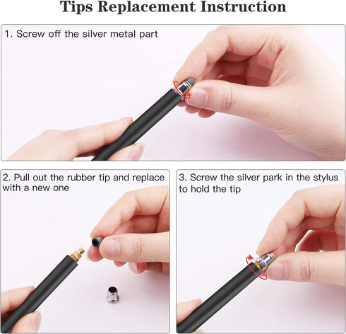 METRO Universal Stylus Pens for Touch Screens - High Sensitivity Capacitive Stylus Fiber Tips 2 in 1 Touch Screen Pen for iPad iPhone and All Othe...