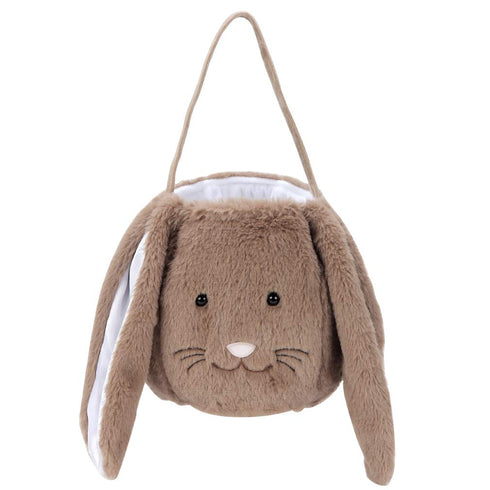 Plush Easter Bunny Basket for Kids Boys Girls Easter Buckets with Long Plush Ear Personalized Egg Hunting Bags,Bunny Kids Easter Tote Bags for Eas...