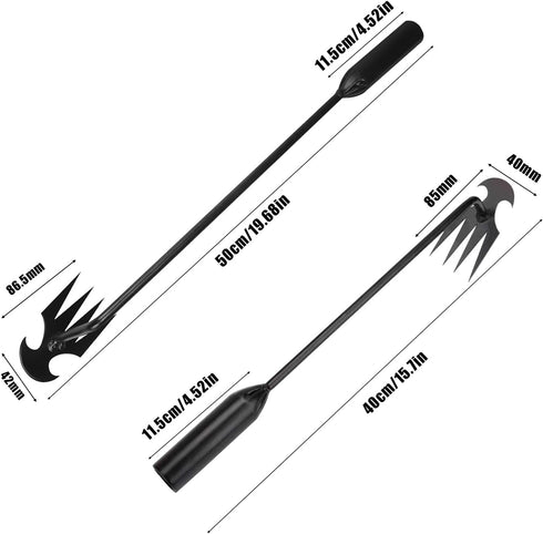 2PCS Weed Puller Tool,Garden Weeding Artifact Uprooting Weeding Tool 4 Teeths Dual Purpose Manual Weeders Tool with Multifunctional Handle Weeder ...