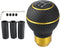 uxcell 1 Set 5 Speed Car Gear Shift Knob Black Faux Leather with Yellow Thread with Accessories Black Yellow...