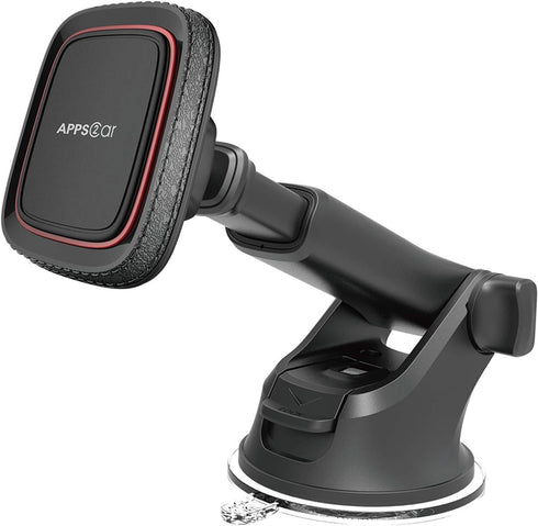 APPS2Car Magnetic Phone Mount for Car – Industrial Suction Cup Dashboard & Windshield Holder with Telescopic Arm, 6 Strong Magnets – Universal Fit...