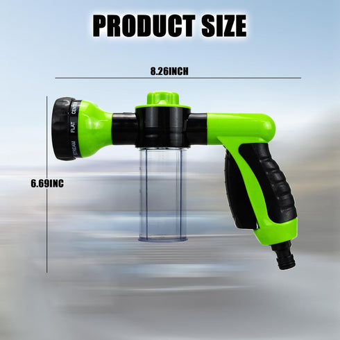 Car Wash Foam Gun,High-Pressure Water Garden Hose Nozzle,Soap Foam Spray with 8-in-1 Adjustable Spray Mode,Foam Cleaning Sprayer for Vehicles,Flow...