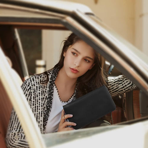 CLUCI Womens Wallet RFID Bifold Wristlet Large...