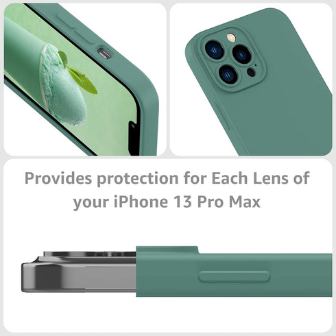 MCFANCE Silicone Magnetic for iPhone 13 Pro Max Case, Compatible with MagSafe, Full Camera Protection Shockproof Cover Soft Anti-Scratch Microfibe...