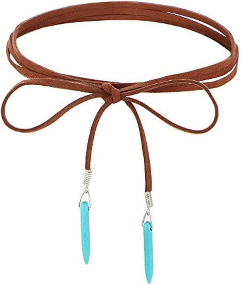 Bohemian Long Choker with Turquoise Pendant Sexy Rock Handmade Vintage Necklace Women Accessories...
