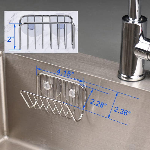 Toplife Sponge Holder for Kitchen Sink, Stainless Steel Suction Cup Sponge Caddy - Silver - 2 Pack...
