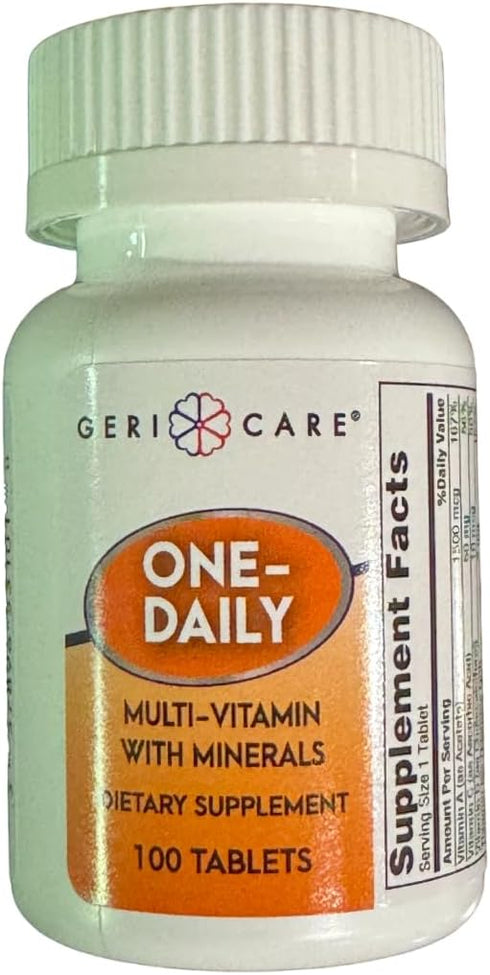 GeriCare One-Daily Multi-Vitamin & Minerals, Dietary Suplement Tablets (100 Count (Pack of 1))...