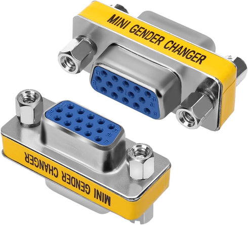 ENUODA VGA Coupler 2 Pack VGA SVGA Connector 15 Pin Female to Female Mini Gender Changer Adapter...