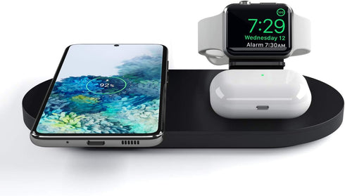 Seacosmo Wireless Charger, 3 in 1 Qi-Certified Fast Charging Station Dock for iPhone/for Samsung, for Airpods 2 3, Nightstand Docking Station for ...