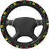 Paw Print Steering Wheel Cover Anti-Slip and Practical 14.5-15 Inch Universal Car Steering Wheel Cover with 2 Pieces Car Coasters Suitable for Men...