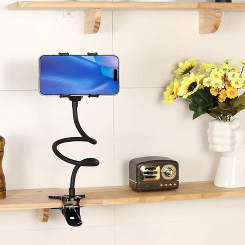 Lazy Cell Phone Clip Holder Gooseneck Clamp - Clamp Universal Lazy Mount Clip Hands Free Flexible Long Arm Bracket Grip ?Rotate Freely? Stand for ...