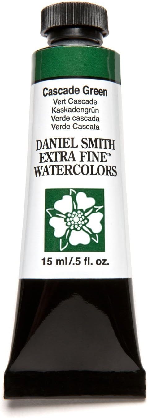 DANIEL SMITH 284600142 Extra Fine Watercolor 15ml Paint Tube, Cascade Green, 0.5 Fl Oz (Pack of 1)...