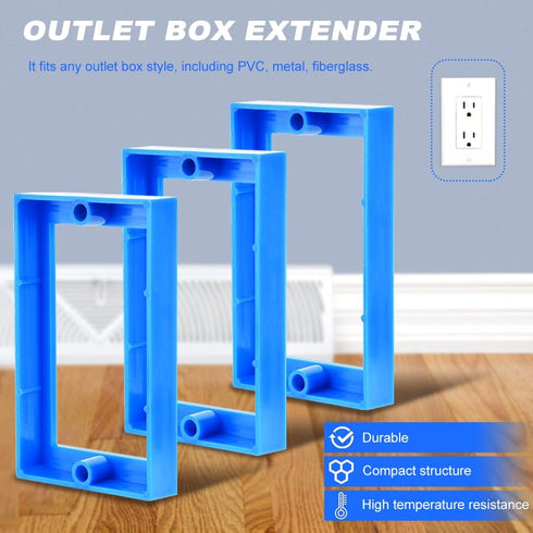 1/2" Receptacle Outlet Box Extender, 3pcs Single Gang Electrical Outlet Extender, Shallow Surface Box Extender, for Electrical Box and Electrical ...