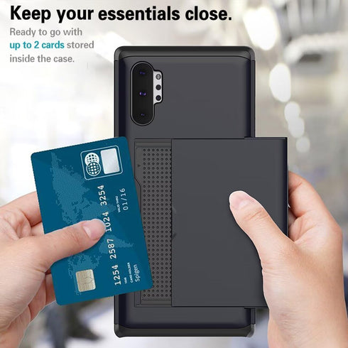 Case for Galaxy Note 10 Plus Case, Samsung Note 10+ 5G SM-N975U Wallet Case, Card Holder Protective Dual Layer Shockproof Hidden Card Slot Phone C...