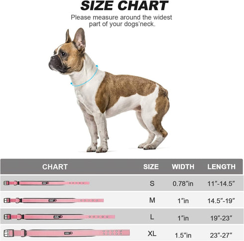 TwoEar Heavy Duty Dog Collar, Comfy Adjustable Soft Neoprene Padded Reflective Pet Collars with Metal Buckle for Small/Medium/Large Dog Breeds(S, ...
